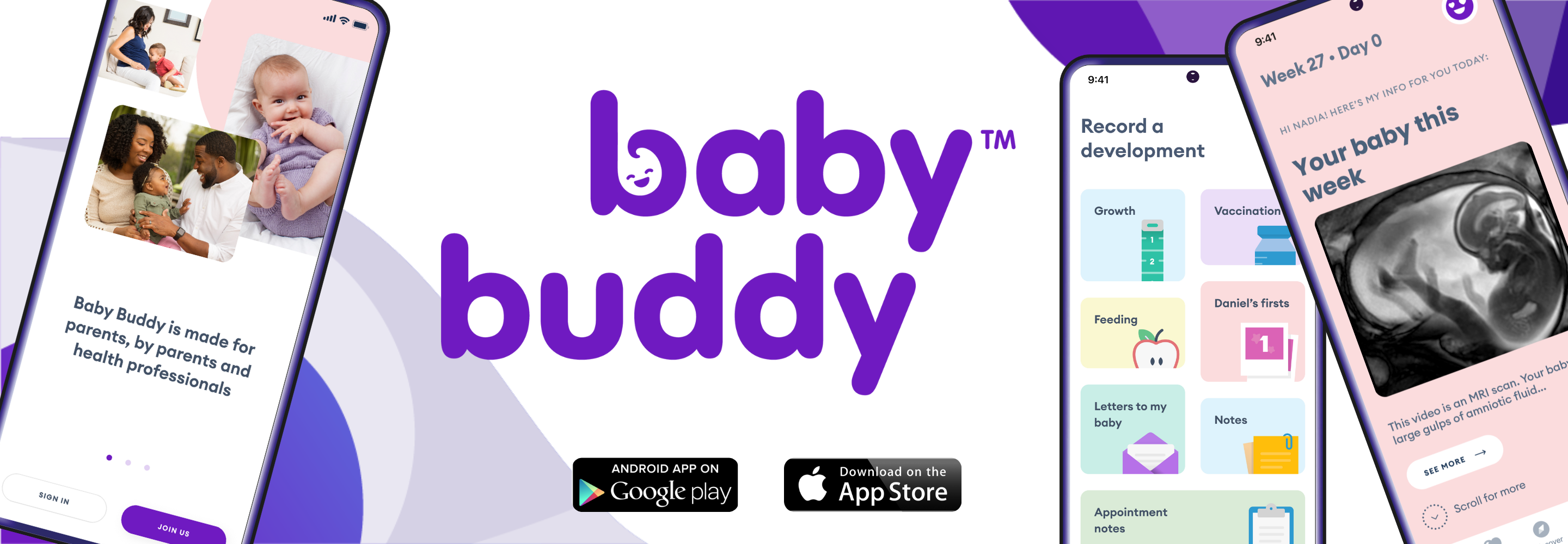 Baby Buddy app – download on Google Play and the App Store